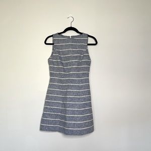 Alice + Olivia Lindsey blue striped linen Aline dress size 6 #C804696398